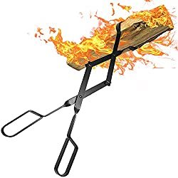 Amagabeli Fireplace Log Tongs 26” Heavy Duty Indoor Firewood Tongs – Heavy-duty Wrought Iron