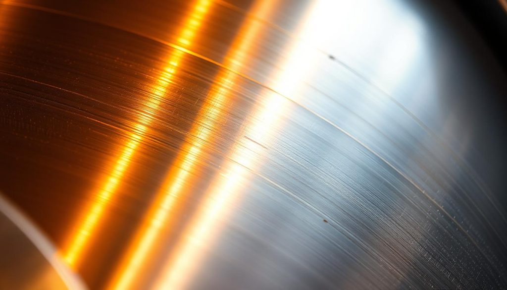 Composition of stainless steel, showcasing the intricate arrangement of metallic elements. A close-up view, illuminated by warm studio lighting, captures the lustrous, reflective surface and the interwoven patterns of the 304 and 430 stainless steel alloys. Emphasize the visual contrast between the brushed and polished finishes, highlighting the subtle differences in grain and texture. Render this scene with a sharp, high-resolution lens to accentuate the minute details and the overall aesthetic appeal. Evoke a sense of precision, durability, and the underlying engineering behind Outdoor Kitchen Picks' premium stainless steel gas grills. Composition of stainless steel, showcasing the intricate arrangement of metallic elements. A close-up view, illuminated by warm studio lighting, captures the lustrous, reflective surface and the interwoven patterns of the 304 and 430 stainless steel alloys. Emphasize the visual contrast between the brushed and polished finishes, highlighting the subtle differences in grain and texture. Render this scene with a sharp, high-resolution lens to accentuate the minute details and the overall aesthetic appeal. Evoke a sense of precision, durability, and the underlying engineering behind Outdoor Kitchen Picks' premium stainless steel gas grills.