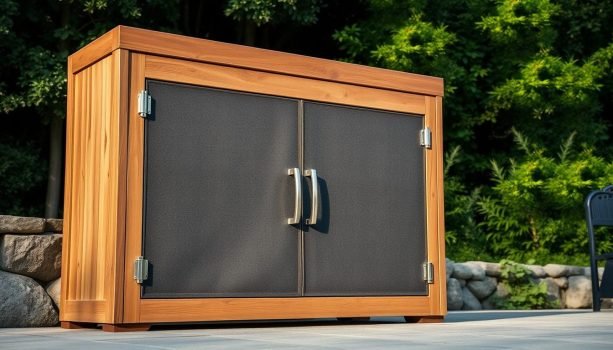 cabinet materials that survive outdoors (stainless, marine-grade polymer)